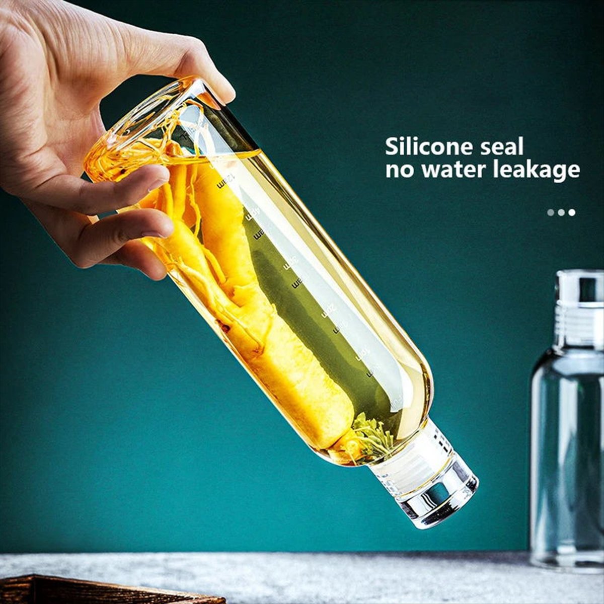 Outdoor Sport Glass Water Bottle - 타임 스케일이 있는 1000ml 유리 스포츠
