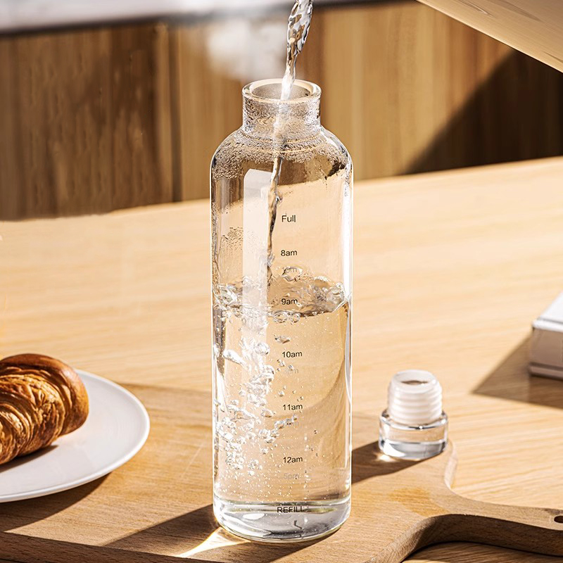 FOME 유리 스포츠 물병 (시간 눈금 포함) 와인 저 - Outdoor Sport Glass Water Bottle 리뷰 및 가격